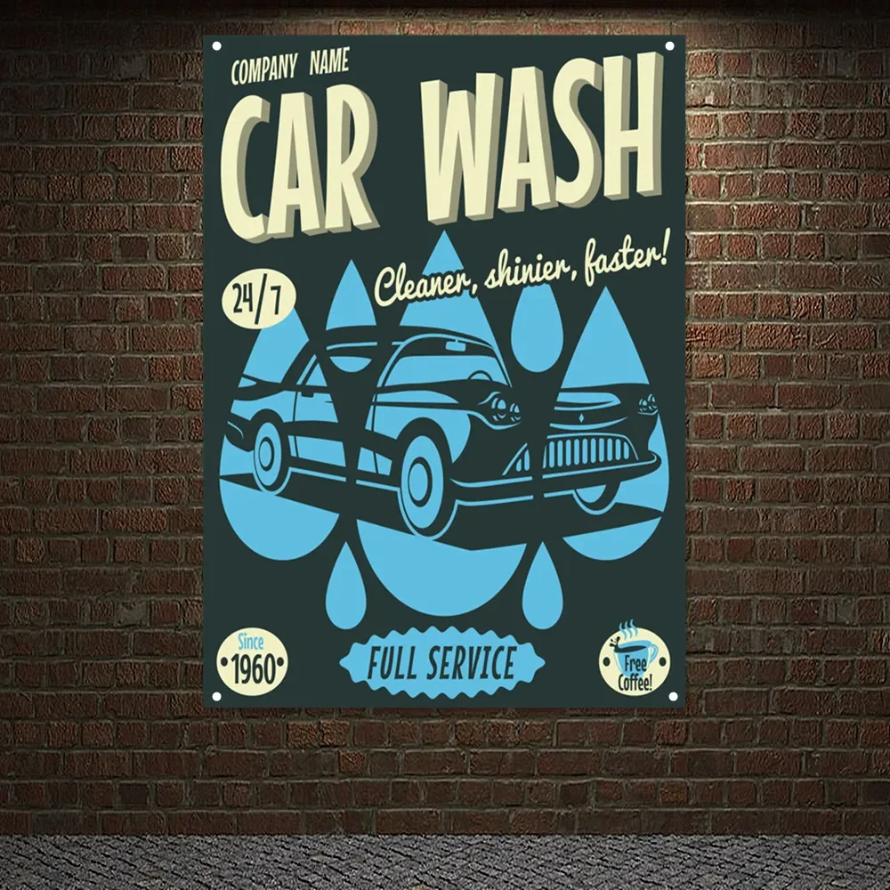 Auto Repair Shop Banners - Vintage CAR WASH SERVIZIO COMPLETO e