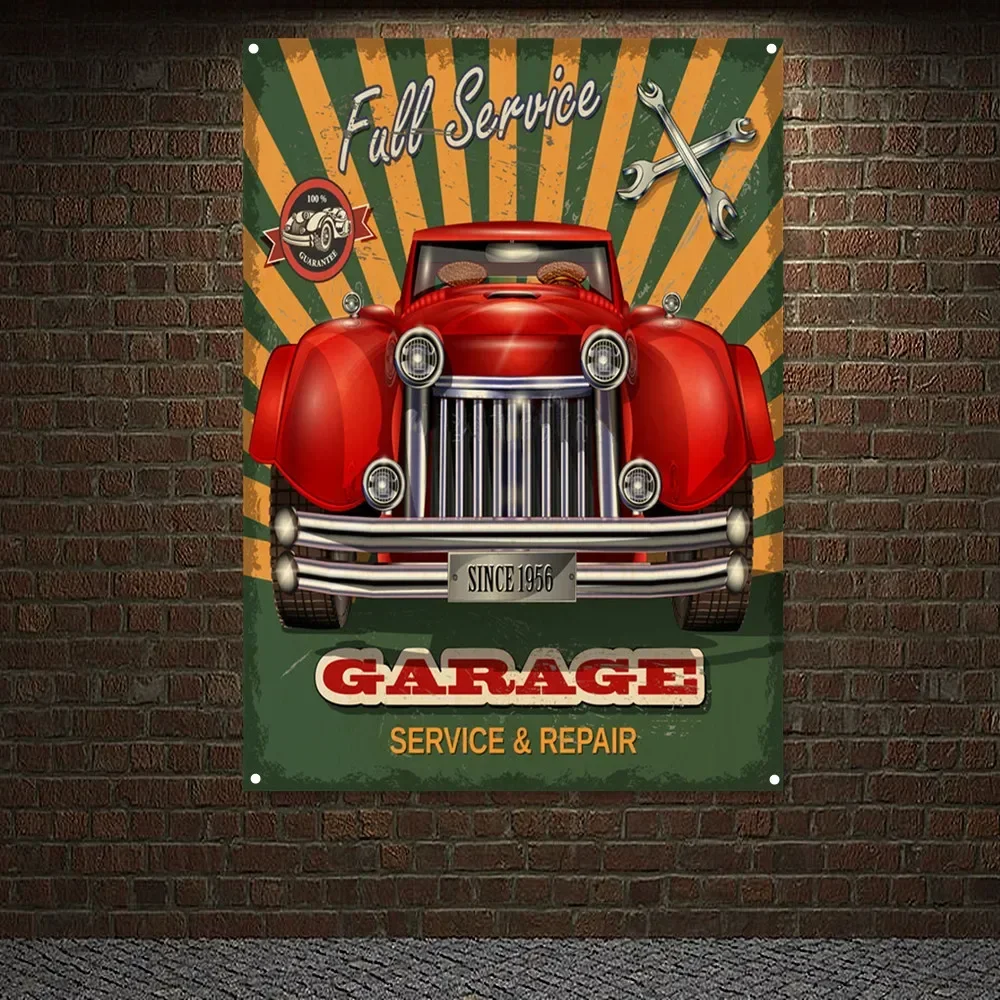 Auto Repair Shop Banners - Poster Vintage per Garage Auto, Servizio