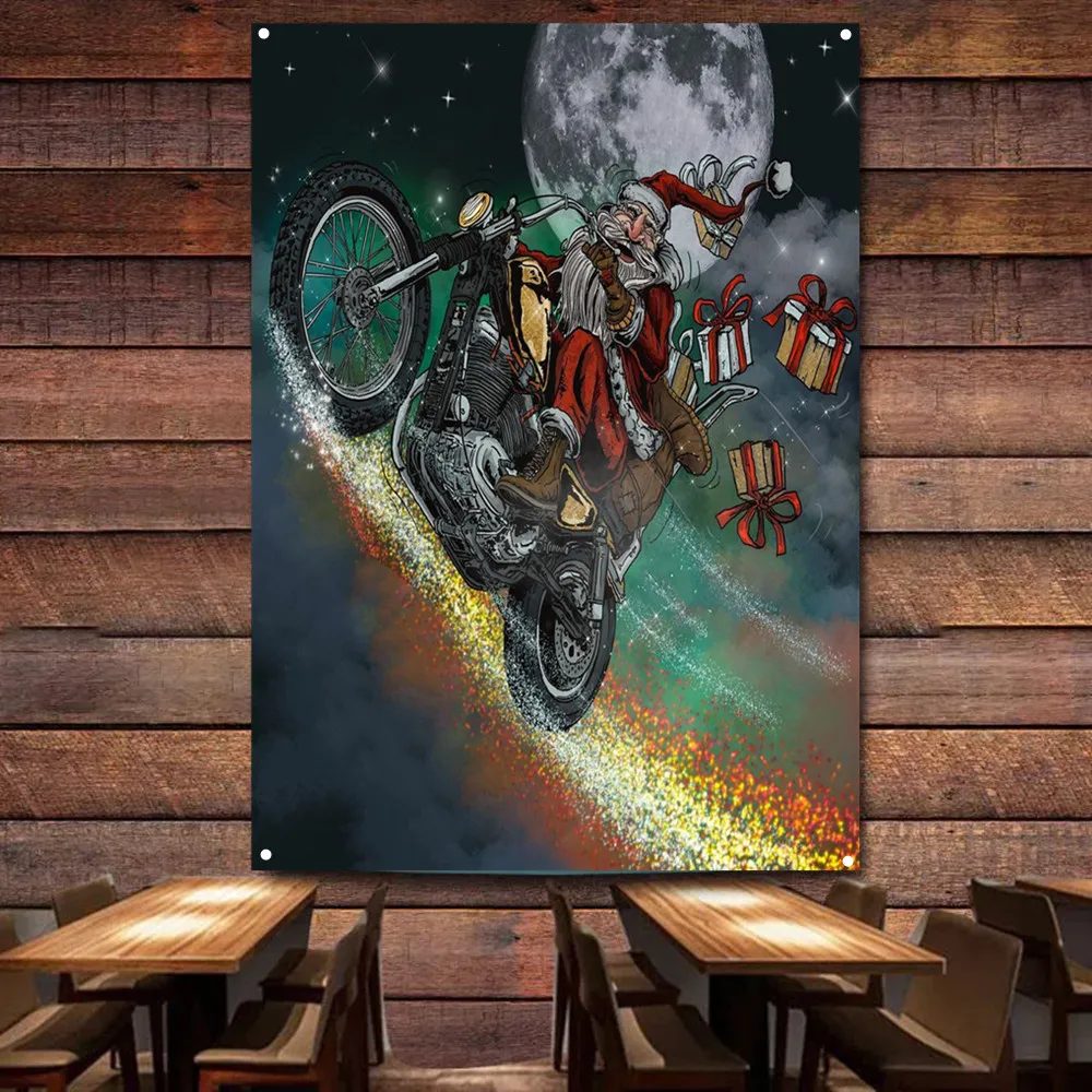 Babbo Natale che cavalca una m - Auto Repair Shop Banners recensione e prezzo